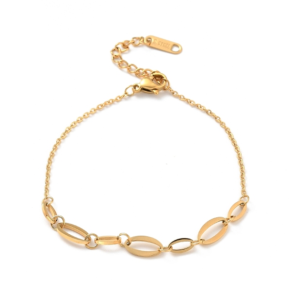 

PandaHall 304 Stainless Steel Oval Link Bracelet for Women, Golden, 6-7/8 inch(17.4cm) 304 Stainless Steel