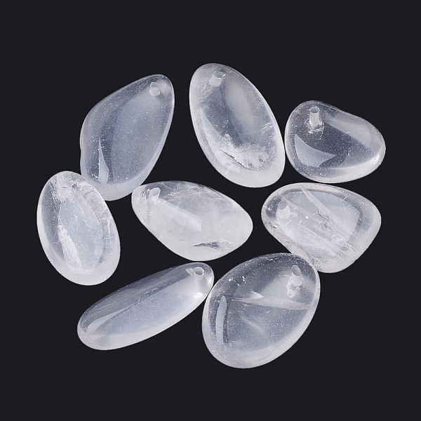 

PandaHall Natural Quartz Crystal Pendants, Nuggets, 28~43x16~26x8~13mm, Hole: 2mm Quartz Crystal Nuggets