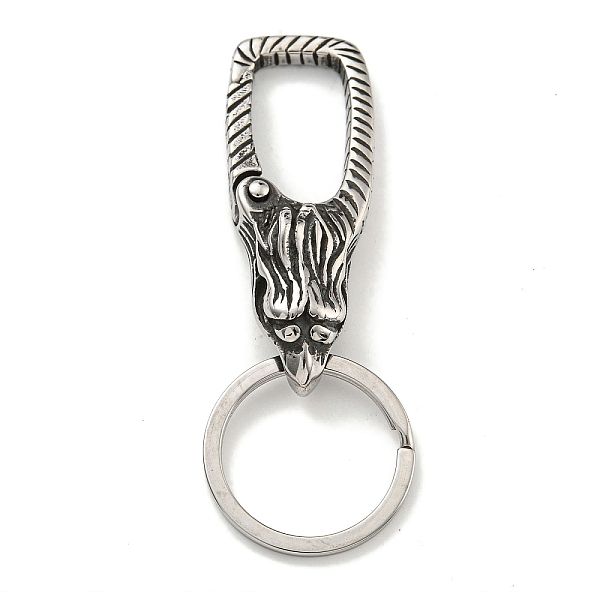 

PandaHall Tibetan Style 316 Surgical Stainless Steel Fittings with 304 Stainless Steel Key Ring, Bird, Antique Silver, 81mm 316 Surgical...