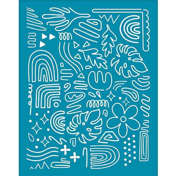 

PandaHall Silk Screen Printing Stencil, for Painting on Wood, DIY Decoration T-Shirt Fabric, Rainbow Pattern, 100x127mm Nylon Rainbow Cyan