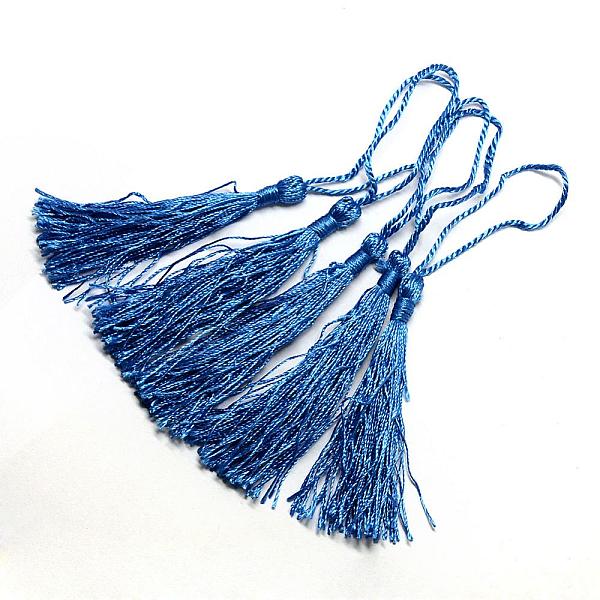

PandaHall Polyester Tassel Decorations, Pendant Decorations, Medium Blue, 130x6mm, Tassel: 70~90mm Polyester Blue