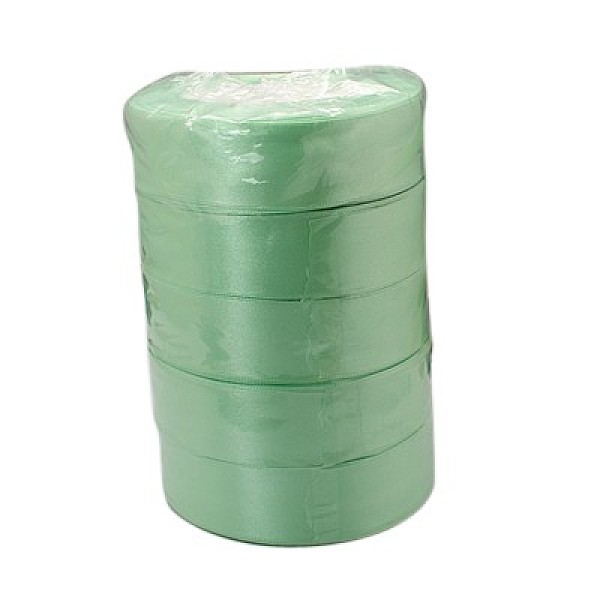 

PandaHall Valentines Day Gifts Boxes Packages Single Face Satin Ribbon, Polyester Ribbon, Aquamarine, 1-1/2 inch(37mm) Polyester None Green