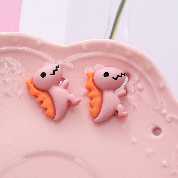 

PandaHall Opaque Resin Cabochons, Dinosaur, Pink, 21x16mm Resin Dinosaur Pink