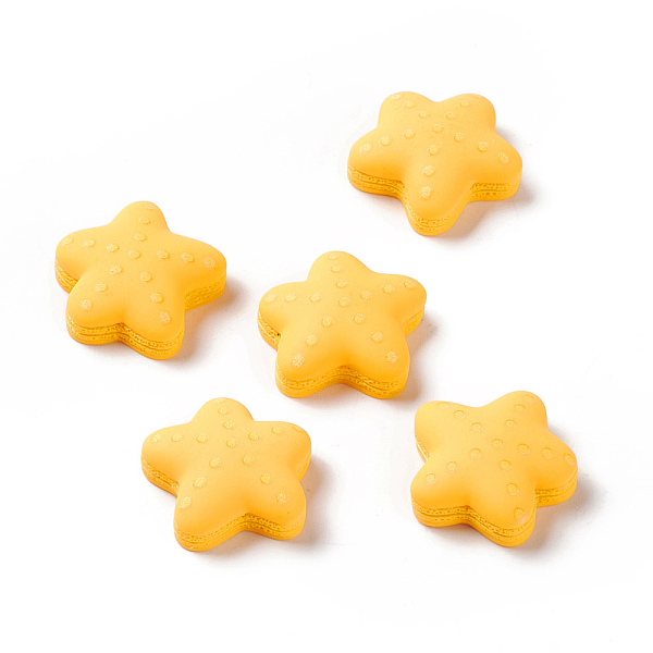 

PandaHall Opaque Resin Cabochons, Starfish, Gold, 21x21.5x8mm Resin Starfish Gold