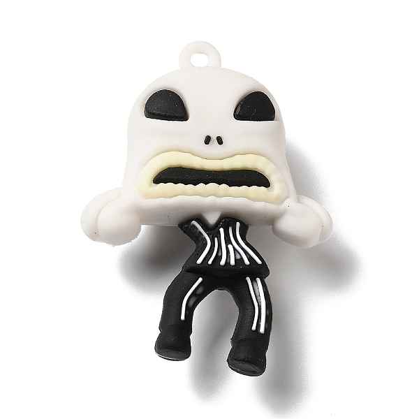 

PandaHall Halloween PVC Plastic Cartoon Big Pendants, for DIY Keychain Making, Ghost Charm, Black, 55x40x19mm, Hole: 2.7mm PVC Ghost Black