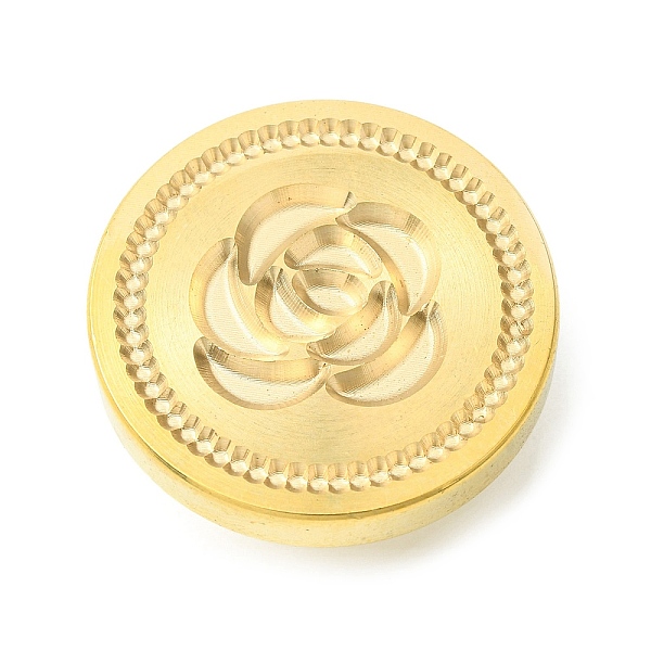 

PandaHall Wax Seal Brass Stamp Head, for Wax Seal Stamp, Rose Pattern, 3cm Brass Flower