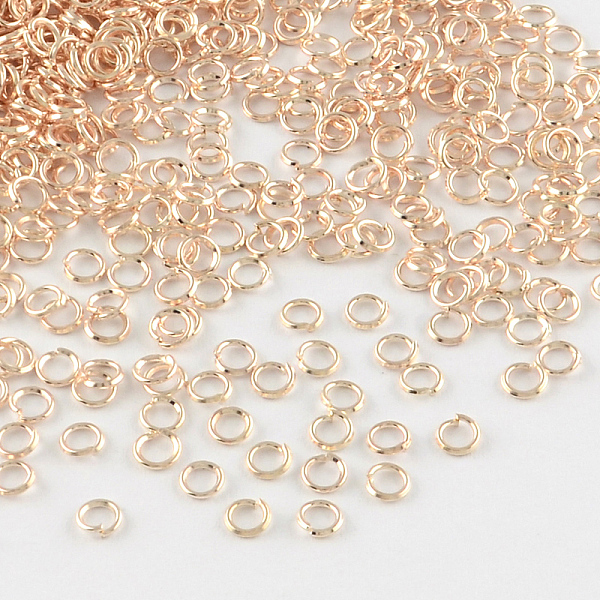 

PandaHall Iron Open Jump Rings, Cadmium Free & Lead Free, Rose Gold, 7x0.9mm, Inner Diameter: 5.2mm, about 475pcs/50g Iron