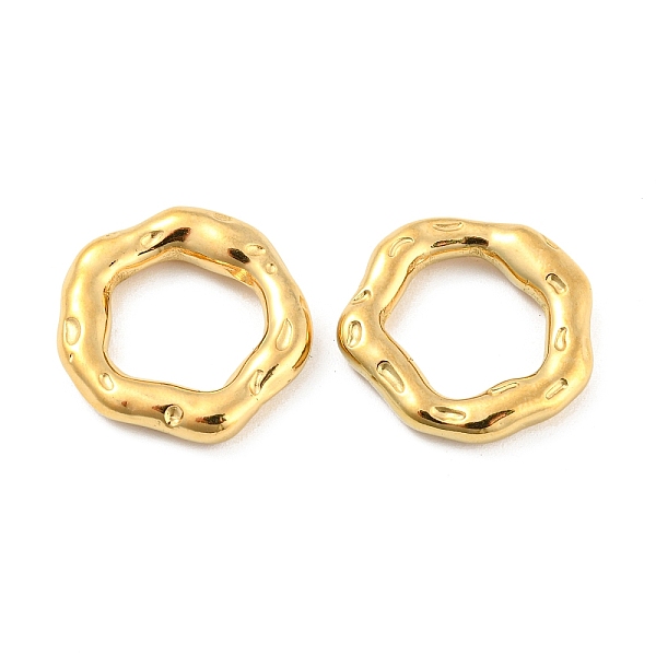 

PandaHall 304 Stainless Steel Linking Rings, Irregular Flower, Hammered, Real 18K Gold Plated, 19x19.5x3.5mm, Inner Diameter: 12x12mm 304...