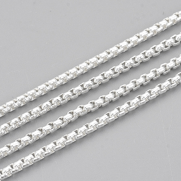 

PandaHall 304 Stainless Steel Box Chains, Venetian Chains, Unwelded, with Spool, Silver Color Plated, 2x2x1mm, about 32.8 Feet(10m)/roll 304...