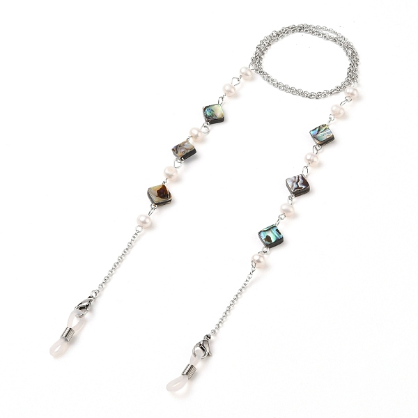

PandaHall Eyeglasses Chains, Neck Strap for Eyeglasses, with 316 Surgical Stainless Steel Cable Chains, Paua Shell Beads, Freshwater Pearl...