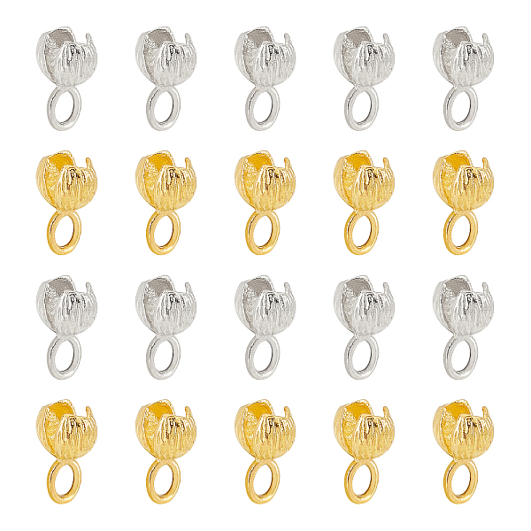 

PandaHall Brass Bead Tips, Mixed Color, 11x6mm, Hole: 3mm, Inner Diameter: 3mm, 2 colors, 20pcs/color, 40pcs/box Brass