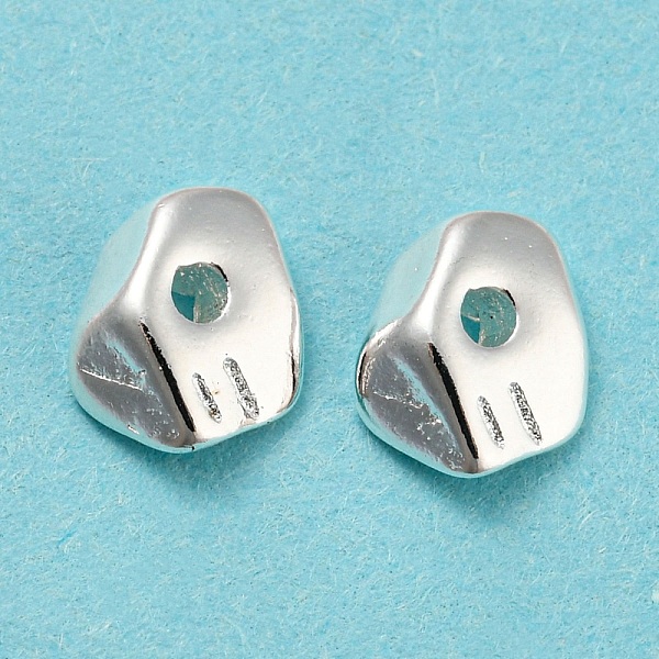 

PandaHall Eco-friendly Brass Beads, Cadmium Free & Lead Free, Irregular Nuggets Shape, 925 Sterling Silver Plated, 8x6.5x3mm, Hole: 1.5mm...