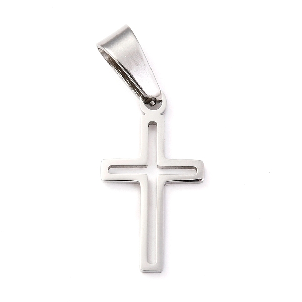 

PandaHall 304 Stainless Steel Pendants, Hollow, Cross, Stainless Steel Color, 19.5x11x1.2mm, Hole: 3.5x7mm 304 Stainless Steel Cross
