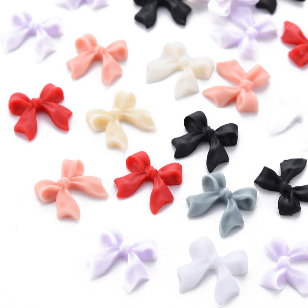 

PandaHall Opaque Resin Cabochons, Bowknot, Mixed Color, 10.5x10x2.5mm Resin Bowknot Multicolor