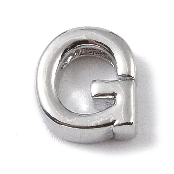

PandaHall Brass Pendants, Letter Charms, Platinum, Letter G, 8x7x3mm, Hole: 1.5mm Brass Letter G