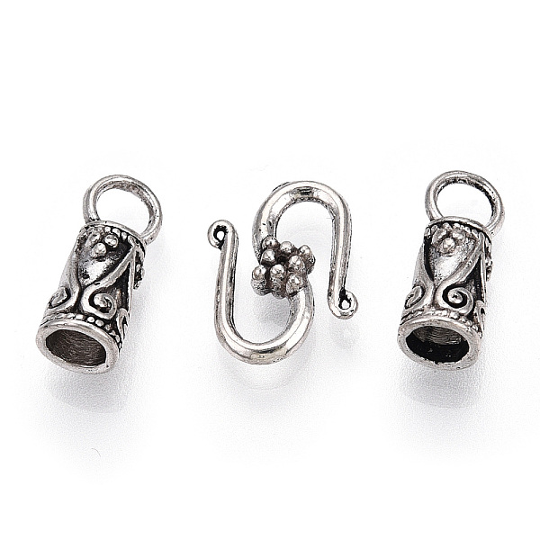 

PandaHall Tibetan Style Alloy Hook and S-Hook Clasps, Cadmium Free & Lead Free, Antique Silver, 11x13x3.5mm Alloy