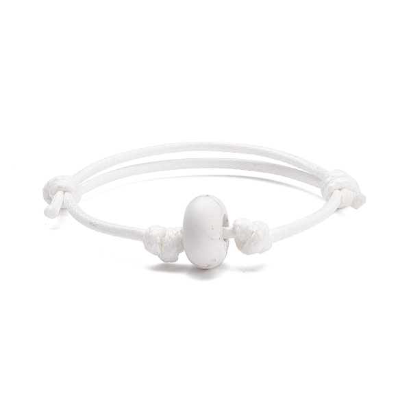 

PandaHall Natural Howlite Disc Beaded Cord Bracelet, Gemstone Adjustable Friendship Bracelet for Women, Inner Diameter: 2-1/4~3-1/8 inch...