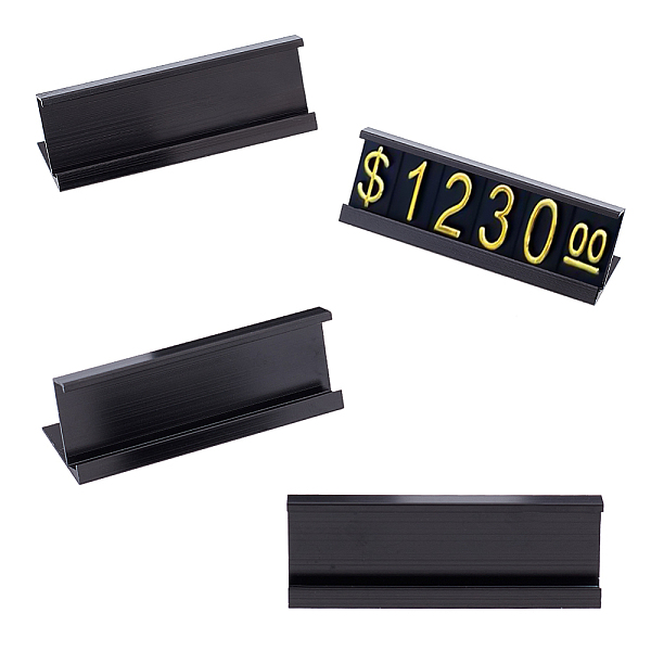 

PandaHall Aluminium Alloy Tabletop Sign Display Stands, Horizontal Slanted Holder for Price Tags, Name Card Display, Rectangle, Black...