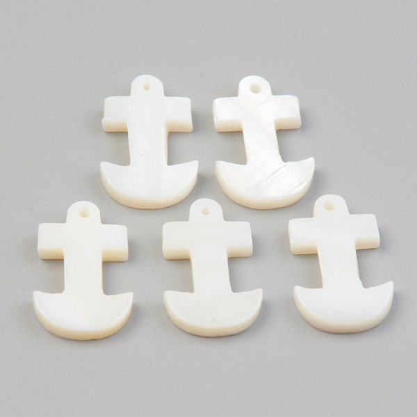 

PandaHall Natural Freshwater Shell Pendants, Anchor, Seashell Color, 20x12.5x3mm, Hole: 1mm Shell Anchor & Helm