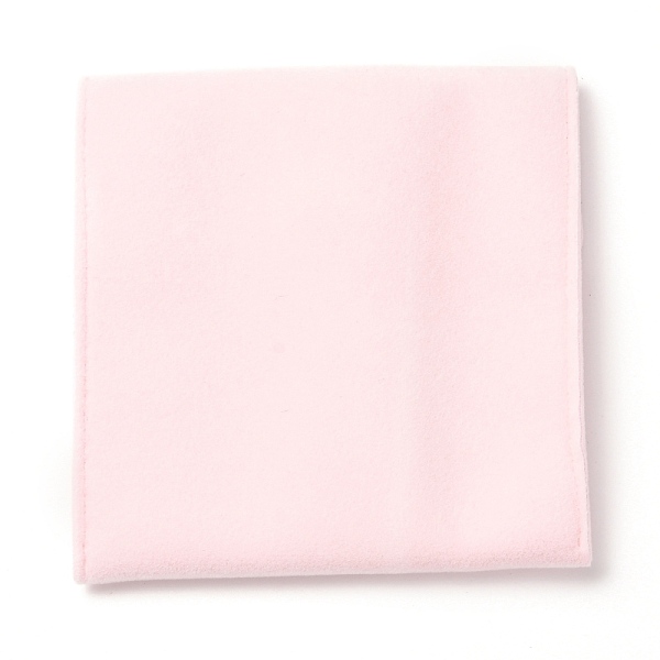 

PandaHall Square Velvet Jewelry Bags, with Snap Fastener, Pink, 10x10x1cm Velvet Pink