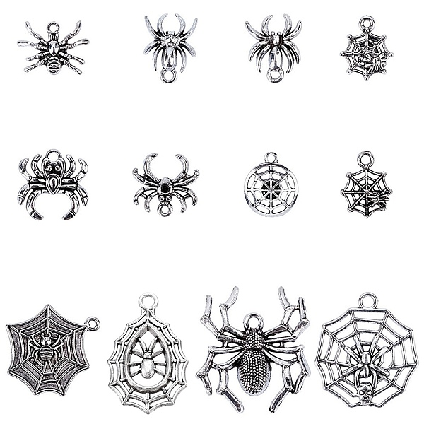 

PandaHall SUNNYCLUE 48Pcs 12 Styles Tibetan Style Alloy Pendants, Mixed Shapes, Antique Silver, 4pcs/style Alloy Mixed Shapes