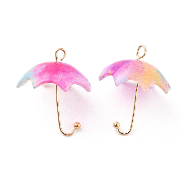 

PandaHall Acrylic Pendants, with Golden Plated Alloy Findings, 3D Umbrella with Flower Pattern, Hot Pink, 23x18x18mm, Hole: 1.6mm Acrylic...