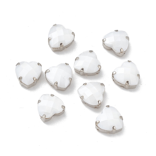 

PandaHall Heart Sew On Rhinestones, Turtle Faceted Taiwan Acrylic Rhinestone, Multi-Strand Links, with Platinum Tone Brass Prong Settings..., White
