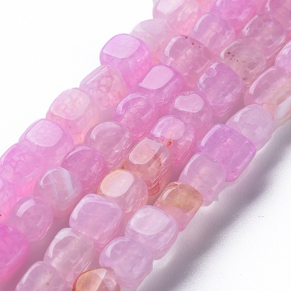 

PandaHall Natural Agate Beads Strands, Dyed & Heated, Cube, Pearl Pink, 5~8x4~8x4~6mm, Hole: 1.2mm, about 50pcs/strand, 14.76 inch(37.5cm)...