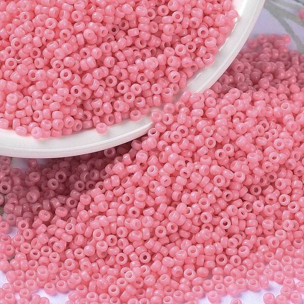 

PandaHall MIYUKI Round Rocailles Beads, Japanese Seed Beads, (RR4467) Duracoat Dyed Opaque Carnation, 15/0, 1.5mm, Hole: 0.7mm, about..., Pink
