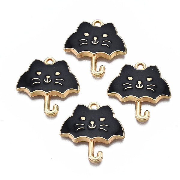 

PandaHall Rack Plating Alloy Enamel Pendants, Cadmium Free & Nickel Free & Lead Free, Umbrella, Black, 24x23x3mm, Hole: 1.5mm Alloy+Enamel...