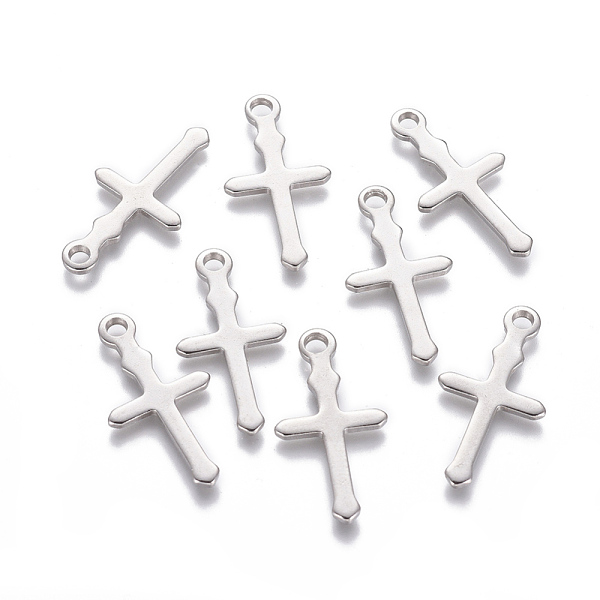 

PandaHall 201 Stainless Steel Pendants, Cross, Stainless Steel Color, 23.5x12x1mm, Hole: 2mm 201 Stainless Steel Cross