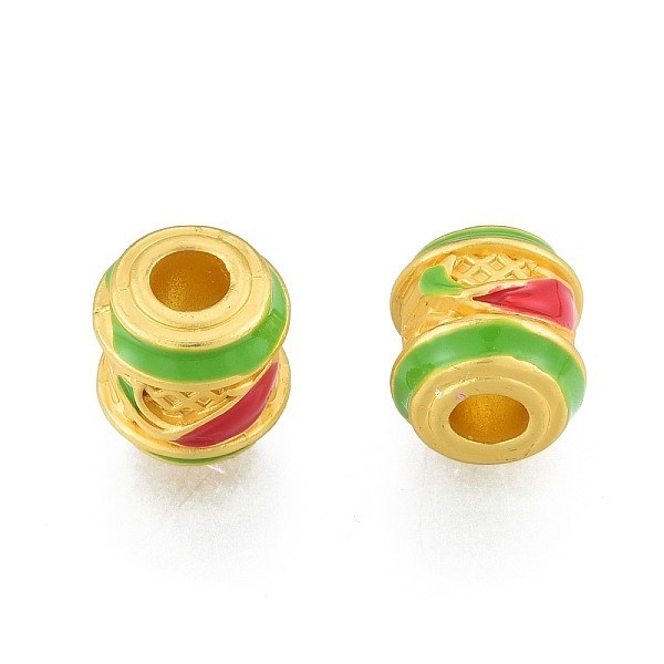 

PandaHall Alloy Enamel European Beads, Large Hole Beads, Matte Style, Column, Matte Gold Color, 10x9.5mm, Hole: 4mm Alloy+Enamel Column