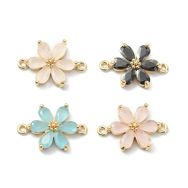 

PandaHall Brass Pave Cubic Zirconia Connector Charms, Flower Links, Real 18K Gold Plated, Mixed Color, 17x11.5x3.5mm, Hole: 1mm Brass+Cubic..., Multicolor