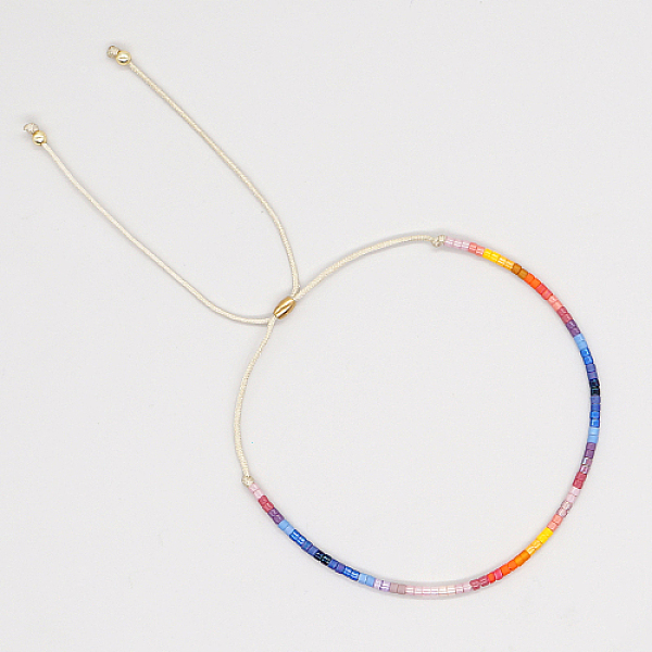 

PandaHall Glass Seed Braided Bead Bracelet, Adjustable Bracelet, Blue, No Size Glass Blue