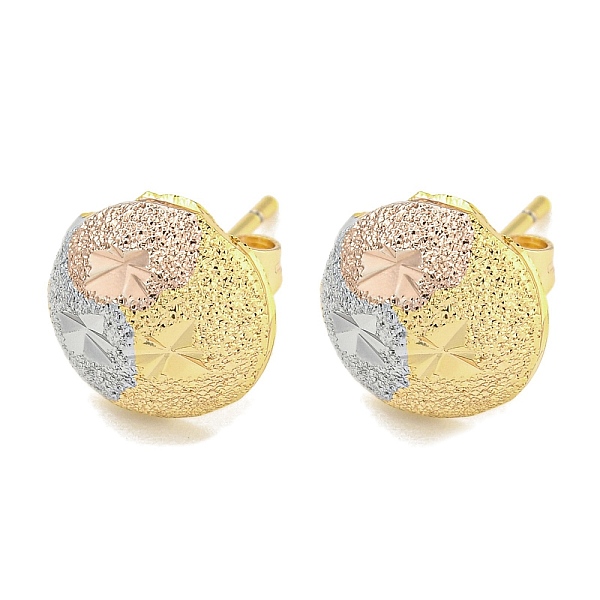 

PandaHall Brass Ear Studs, Flat Round, Multi-color, 11mm Brass Flat Round