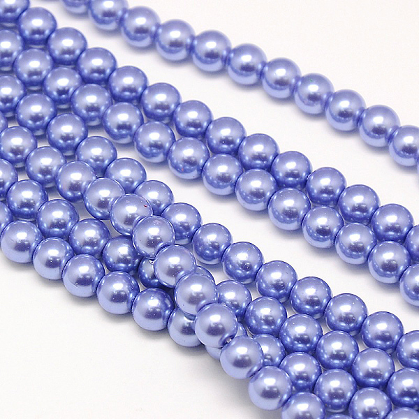 

PandaHall Eco-Friendly Dyed Glass Pearl Round Beads Strands, Grade A, Cotton Cord Threaded, Mauve, 10mm, Hole: 0.7~1.1mm, about 42pcs/strand..., Purple