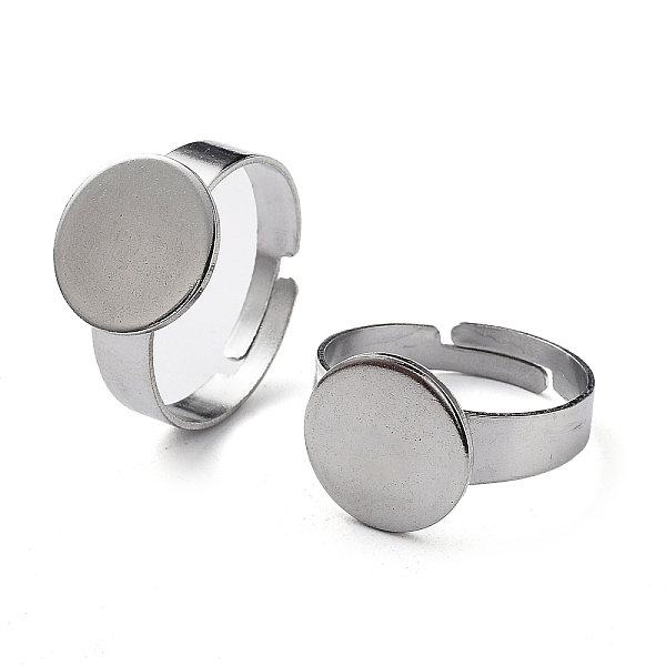 

PandaHall Adjustable 304 Stainless Steel Finger Rings Components, Pad Ring Base Findings, Flat Round, Stainless Steel Color, Inner Diameter...
