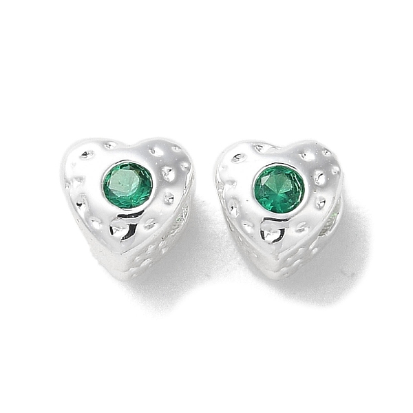 

PandaHall Valentine's Day Brass Micro Pave Cubic Zirconia Beads, Heart, Lime Green, 4.5x5x4.5mm, Hole: 2mm Brass+Cubic Zirconia Heart