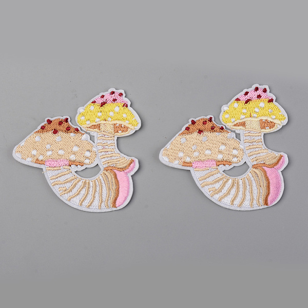 

PandaHall Computerized Embroidery Cloth Iron on/Sew on Patches, Appliques, Costume Accessories, Mushroom, Colorful, 75x77x1.5mm Cloth...