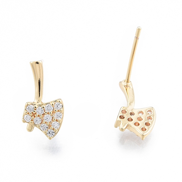 

PandaHall Clear Cubic Zirconia Axe Dangle Stud Earrings, Brass Jewelry for Women, Nickel Free, Real 18K Gold Plated, 12.5x6mm, Pin: 1mm...