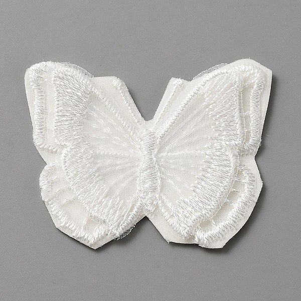 

PandaHall Computerized Embroidery Lace Self Adhesive/Sew on Patches, Costume Accessories, Appliques, Butterfly Pattern, 41.5x50.5x1.5mm...