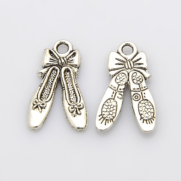 

PandaHall Ballet Shoes Tibetan Style Plating Zinc Alloy Pendants, Antique Silver, 21x12x2mm, Hole: 2mm Alloy Shoes