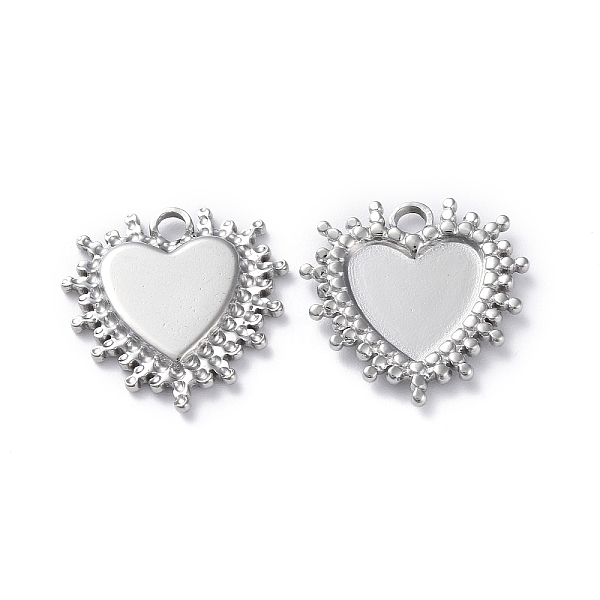 

PandaHall 304 Stainless Steel Pendants, Heart Charm, Stainless Steel Color, 20.5x20x2.5mm, Hole: 2.5mm 304 Stainless Steel Heart