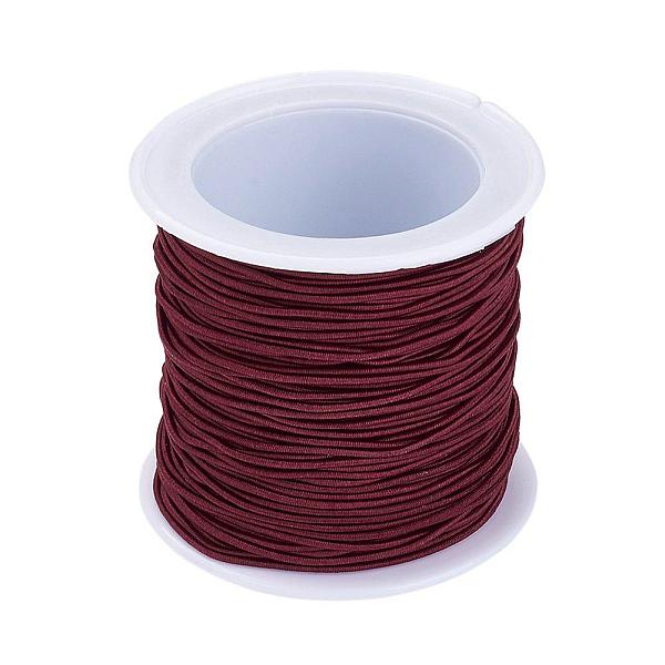 

PandaHall Elastic Cord, Dark Red, 1mm, about 22.96 yards(21m)/roll Elastic Fibre Round Red