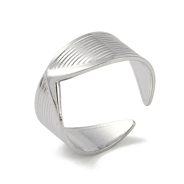 

PandaHall Stainless Steel V Shaped Cuff Rings, Open Rings for Women, Stainless Steel Color, 8.5mm, Adjustable Stainless Steel