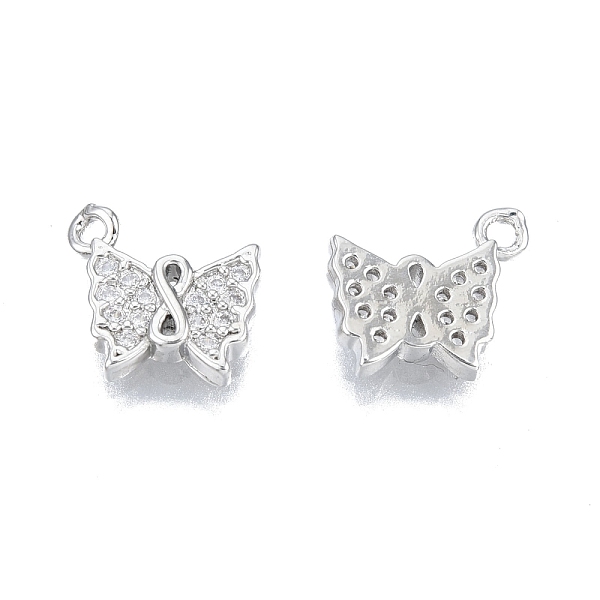 

PandaHall Brass Pave Clear Cubic Zirconia Charms, Nickel Free, Butterfly, Real Platinum Plated, 9x9.5x2mm, Hole: 1.2mm Brass+Cubic Zirconia...
