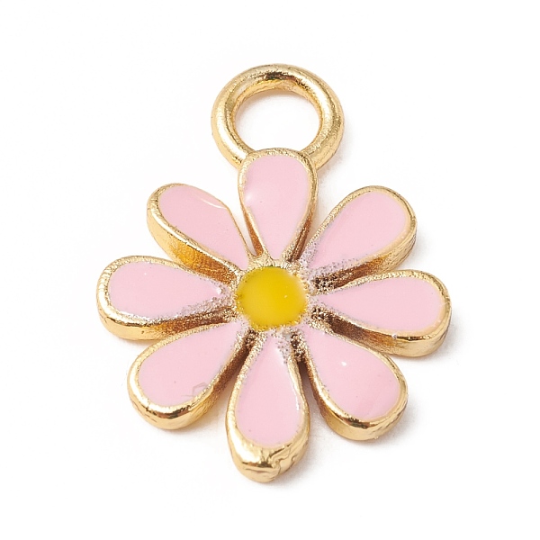 

PandaHall Eco-Friendly Rack Plating Brass Enamel Pendants, Long-Lasting Plated, Lead Free & Cadmium Free, Real 18K Gold Plated, Flower, Pink...
