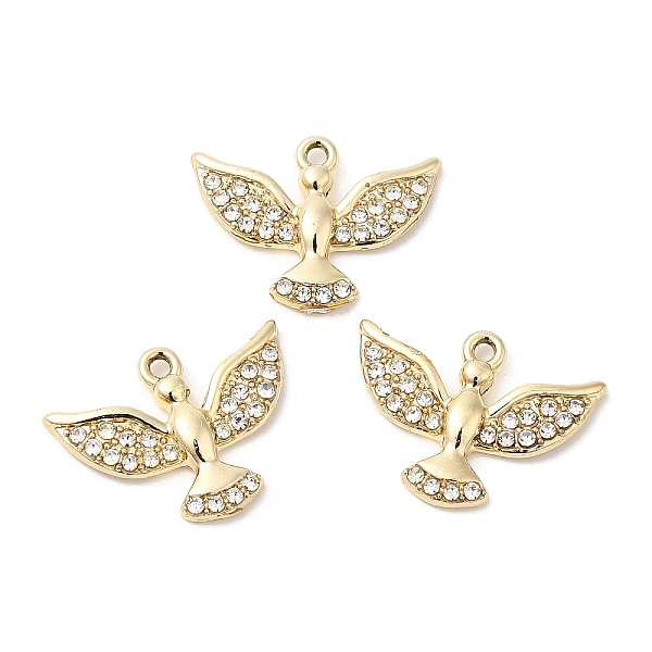 

PandaHall UV Plating Alloy Rhinestone Pendants, Cadmium Free & Lead Free, Pigeon Charms, Golden, 17x22.5x3mm, Hole: 1.6mm Alloy+Rhinestone..., Clear