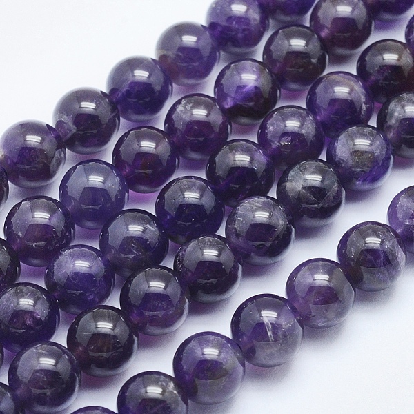 

PandaHall Natural Amethyst Beads Strands, Round, Grade AB, 8.5mm, Hole: 1mm, about 49pcs/strand, 15.7 inch(40cm) Amethyst Round Purple