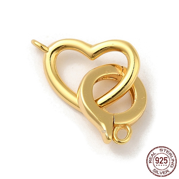 

PandaHall Rack Plating 925 Sterling Silver Fold Over Clasps, Heart, with 925 Stamp, Real 18K Gold Plated, Heart: 9.5x12x1.5mm, Hole: 1.4mm...
